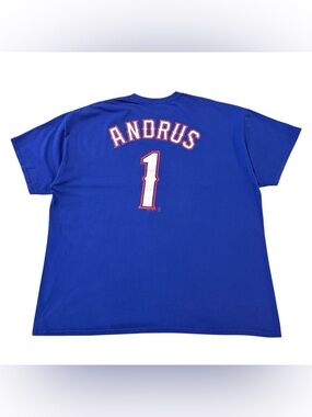 Majestic Athletic MLB Texas Rangers Elvis Andrus No. 1 Jersey Tee